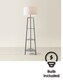 image 4 of ValueLights Hiru Grey 3 Tier Shelf Floor Lamp White Shade & Bulb | Grey