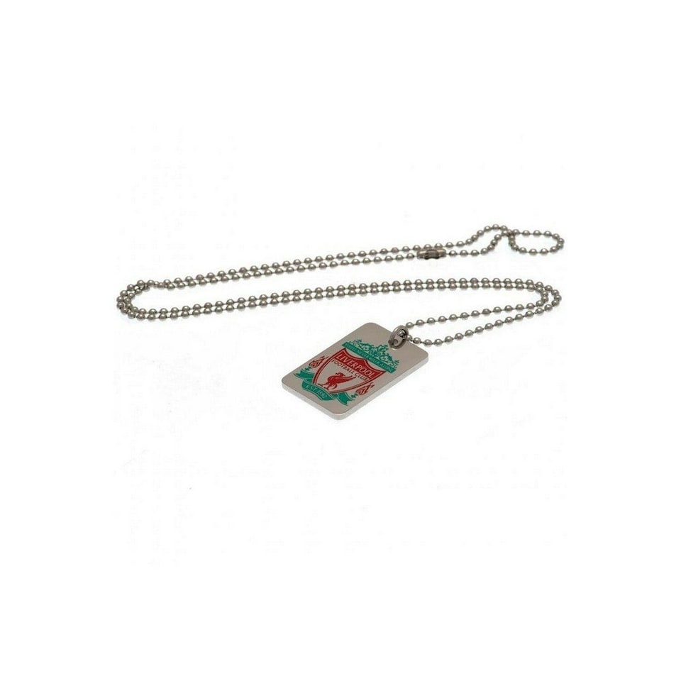 image 1 of Liverpool FC Enamel Crest Dog Tag And Chain - Silver - One Size