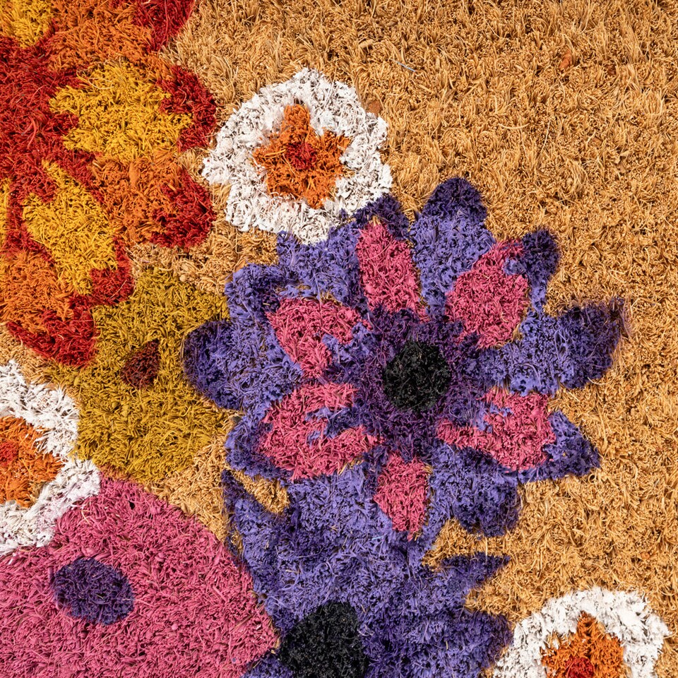 image 1 of KUKOON Floral Blooms Coir Doormat 45cm x 75cm