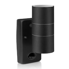 Auraglow PIR Motion Sensor Up & Down Outdoor Wall Security Light - WARMINSTER - Black | Black | Black/Cool White