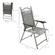 image 5 of Outsunny Folding Chairs Set, Breathable Mesh Fabric Seat, Dark Grey