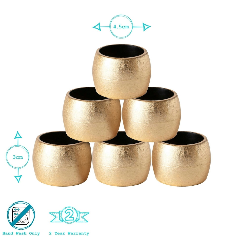 image 1 of Argon Tableware Metallic Napkin Rings - 4.5cm - Green - Pack of 6 Green