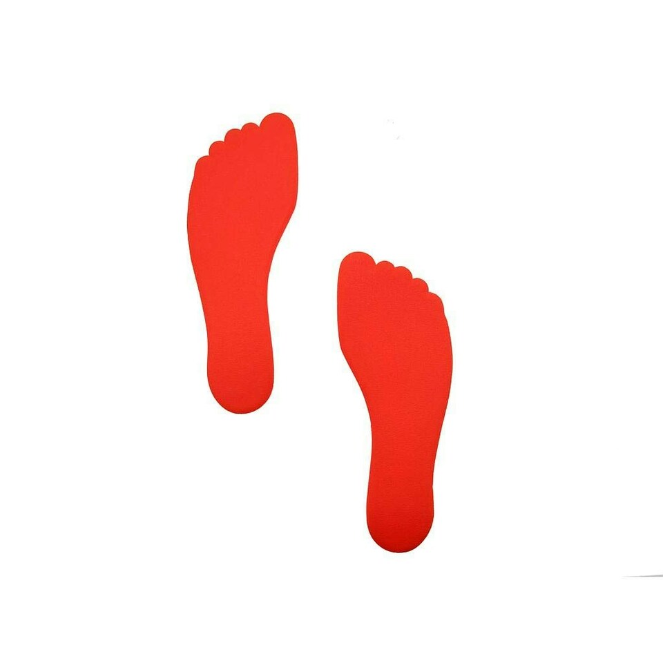 Foot Floor Marker (Pack of 6) - Red - - Games & Toys