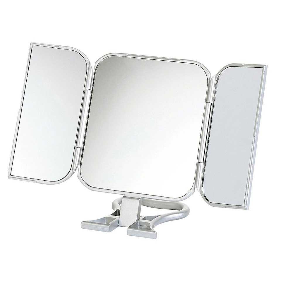 image 1 of Danielle Free Standing or Handheld Travel Mirror | Silver