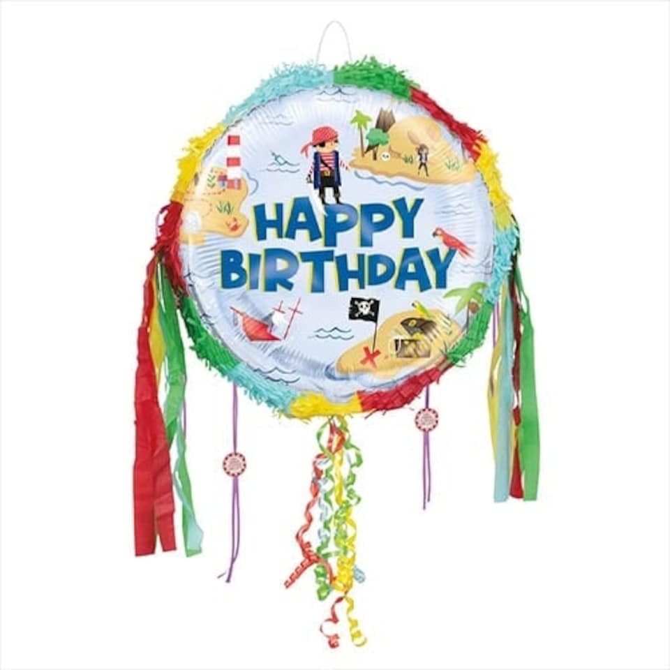 Ahoy Pirate Happy Birthday Pull String Pinata
