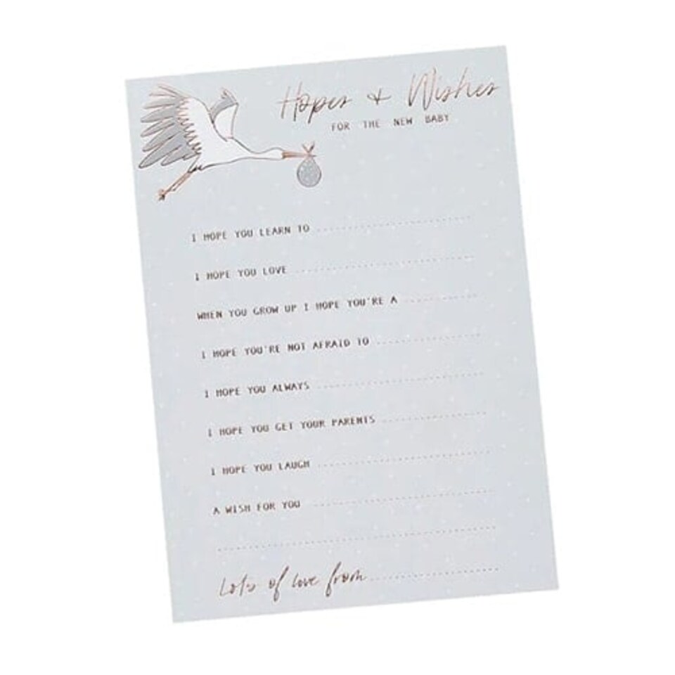 image 1 of Baby Shower Hopes & Wishes Cards - Pack of 10