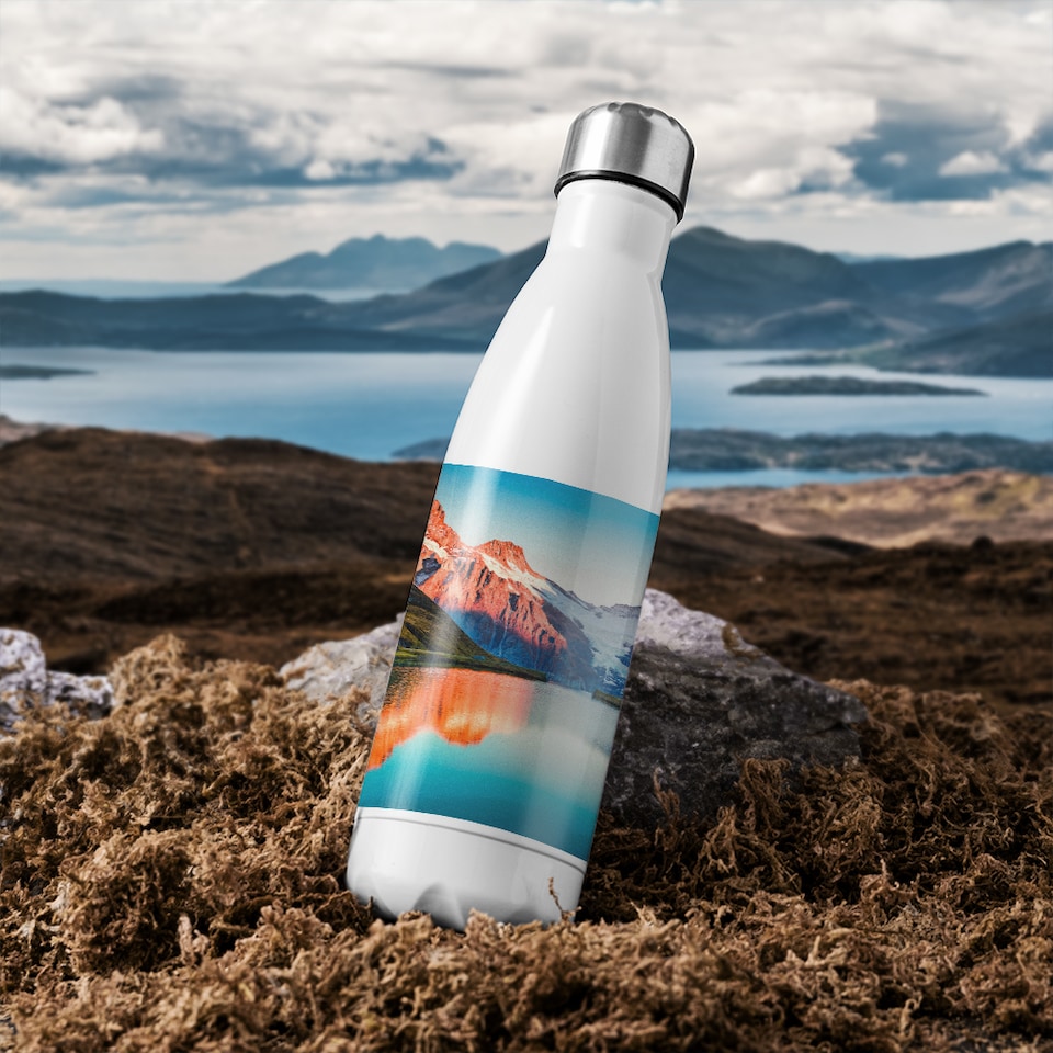 image 1 of Fantastic evening panorama of Bachalp lake Designer Stainless Steel Bottle | Multi | 500ml