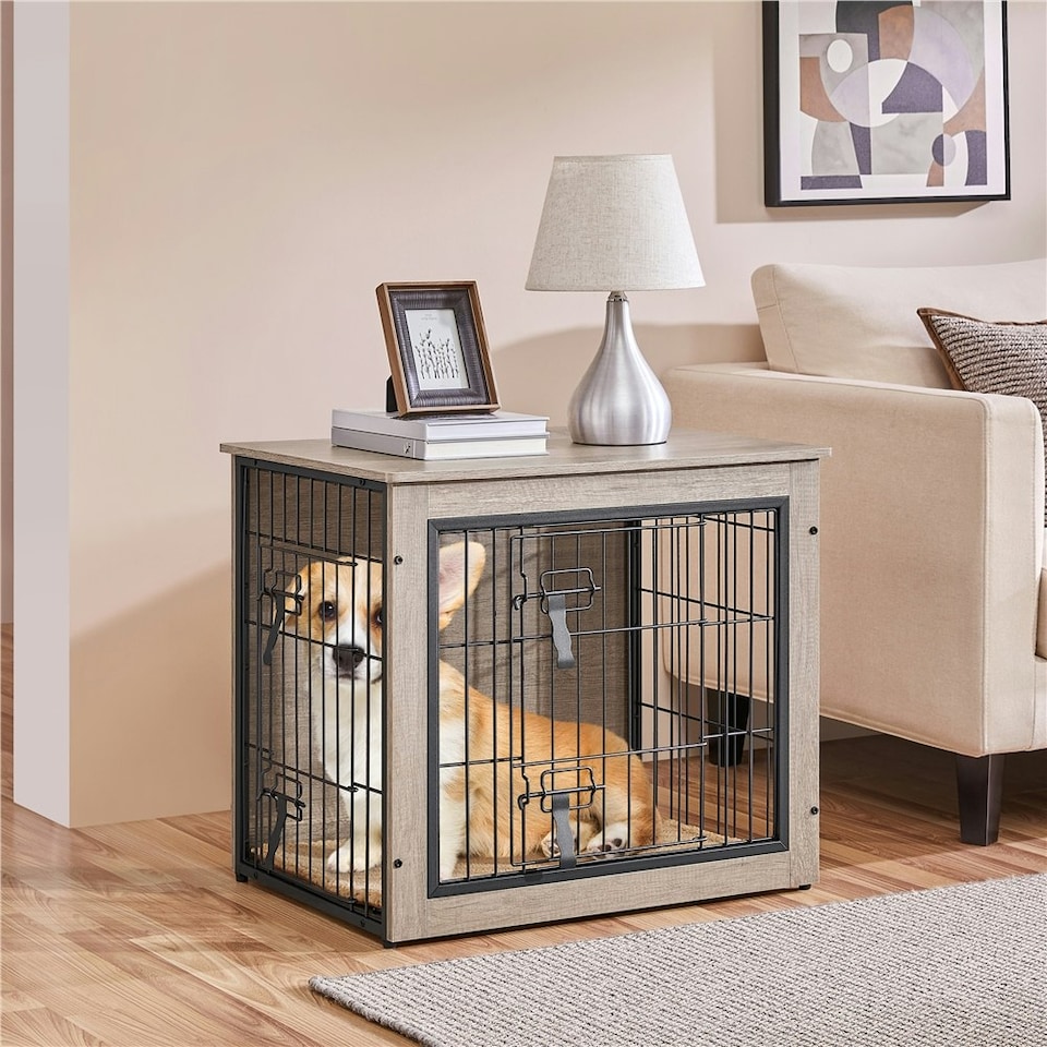 image 1 of Yaheetech 69 cm Dog Crate Furniture Brown | Rustic Brown