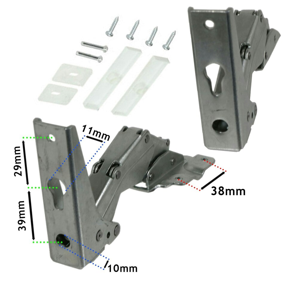 image 1 of SPARES2GO Integrated Hinges compatible with Whirlpool Bauknecht Ignis Fridge Freezer Door Hinge 3905 3362 3363 5.0 41,5 Silver