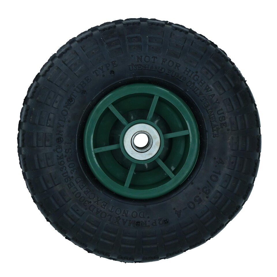 image 1 of 10 Inch Pneumatic Wheel For Sack Truck Carts Wheelbarrows 16mm Bore 4pc