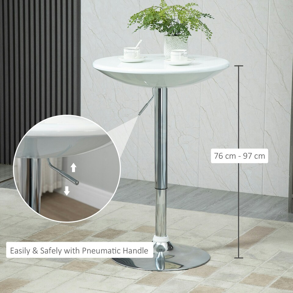 image 1 of HOMCOM Painted Top Bistro Pub Table Adjustable Swivel Counter Home