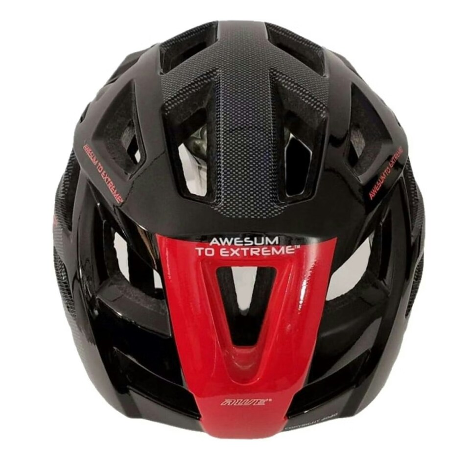 image 1 of AWE AweRide In Mould Enduro Bike Helmet Black/Red 58-61cm Crash Guarantee* | Black | Red