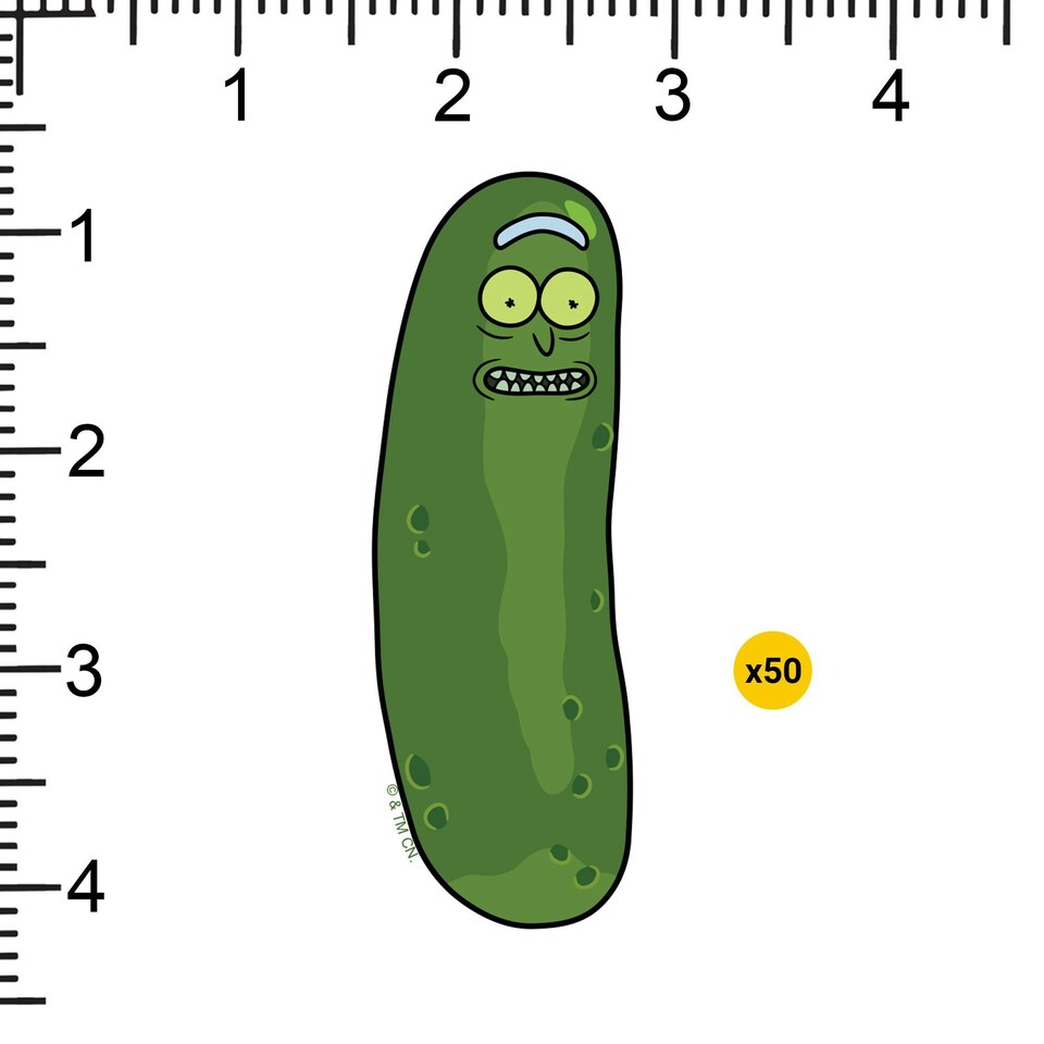 image 1 of Rick And Morty Deluxe Pickle Rick Stickers (Pack of 50) - Multicoloured - One Size