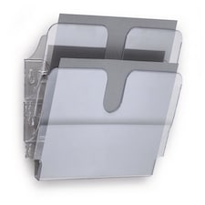 Durable FLEXIPLUS 2 Wall Mounted Literature Tray | A4 Landscape Holder | Clear | Clear