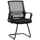 image 1 of HOMCOM Meeting Office Chair, Mesh Reception Chair with Sled Base, Black Black