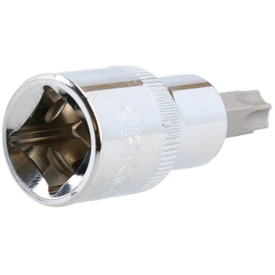 image 1 of T50 Male Torx Bit Star Socket 1/2" Drive Standard Internal Chrome Vanadium Steel