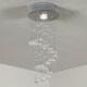 image 1 of HOMCOM Metal Crystal Ceiling Light Chandelier Elegant Pendant Lamp Living Room Stairway Stairway Spiral Rain Drop Pendant Lamp Silver