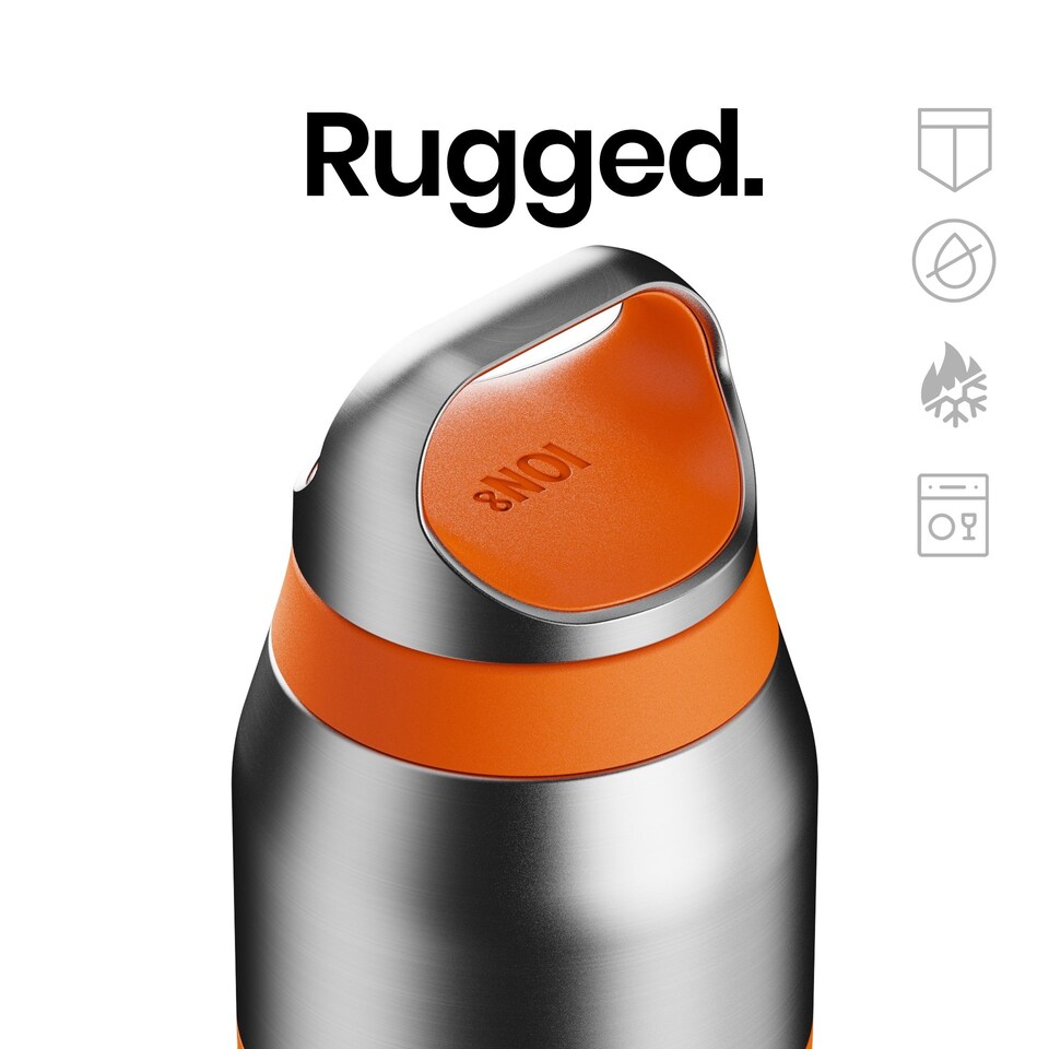 image 1 of ION8 ROAM Insulated Steel Water Bottle, Rubberised Ceramic, 320ml / 11oz