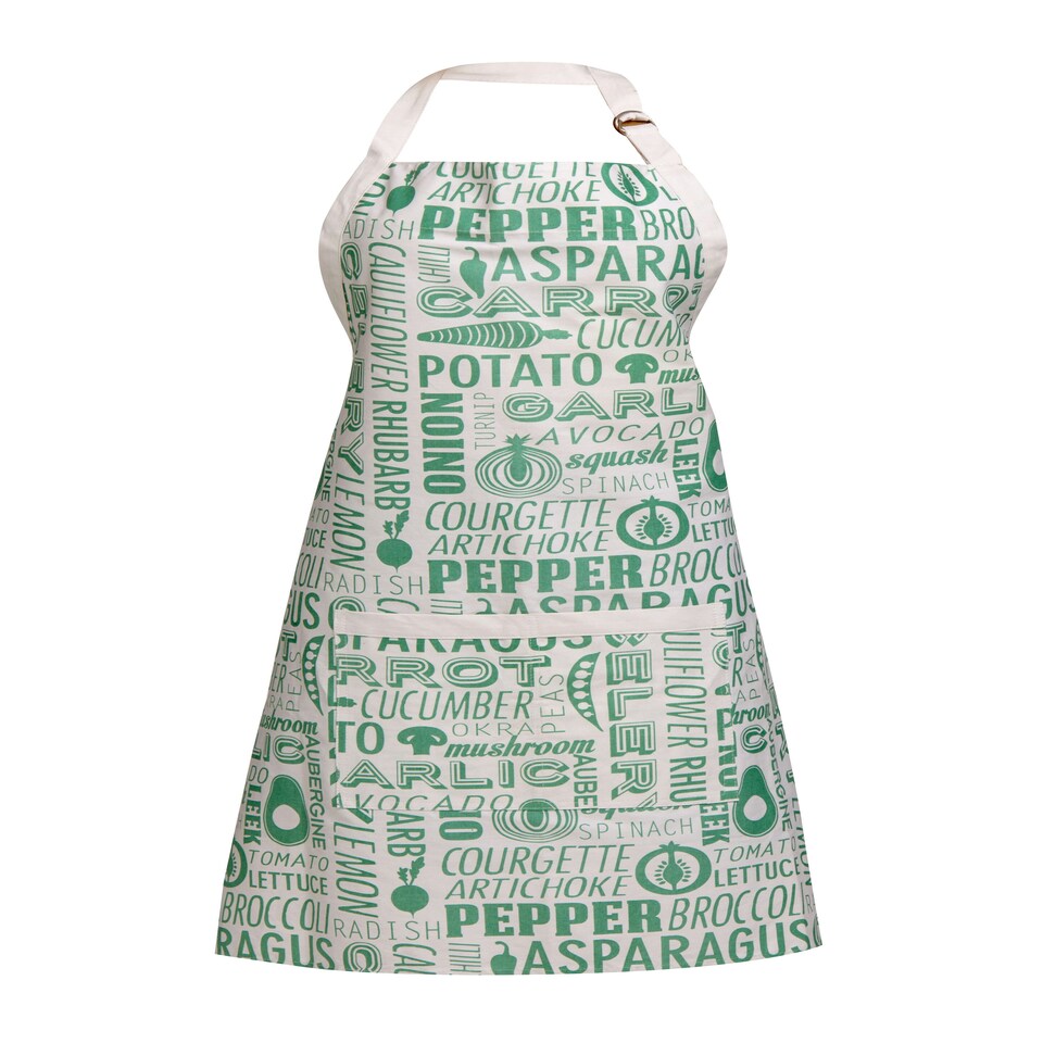 Interiors by Premier Green Apron, Modern Green Pattern With Adjustable Neck And Waist Straps, Protects Clothing During Cooking Green
