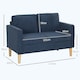 image 7 of HOMCOM Compact 2 Seater Sofa with Under Seat Storage for Small Spaces Blue 