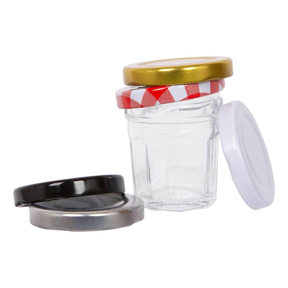 image 1 of Argon Tableware Glass Jam Jars with Lids - 30ml - Pack of 6