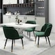 image 7 of Single Milano Velvet Dining Chair with Stylish Ribbed Back Design, Black Metal Legs with Silver Tips Green | Gold End Tips  