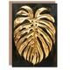 image 1 of Plant Lover Golden Monstera Leaf Dark Him Her Birthday Card