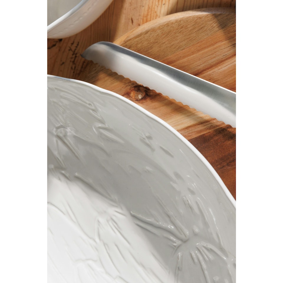 image 1 of Mikasa Serving Dish Cream Stoneware Artichoke 30.5cm | White