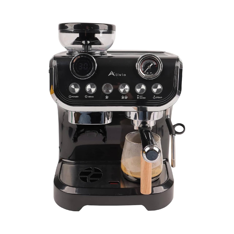 image 1 of Alivio 2L Bean to Cup Coffee Machine, 1450W Automatic Espresso & Cappuccino Maker with Built-in Grinder and Milk Frother for Home & Office