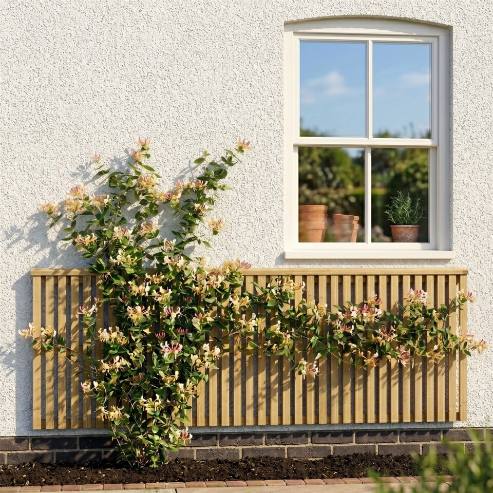 image 1 of Premier Tuscany Wooden  W:6ft x H:0.5ft Trellis Fence Panel Topper Screen (Pack of 3)