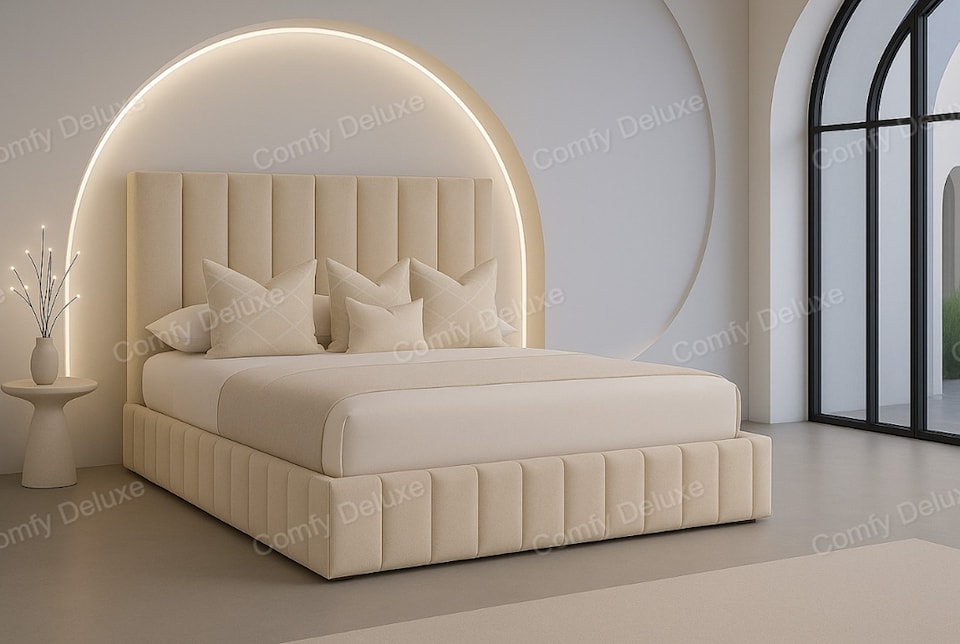 Coffee 6ft Superking Plush Velvet Astro Bed Frame Solid Base