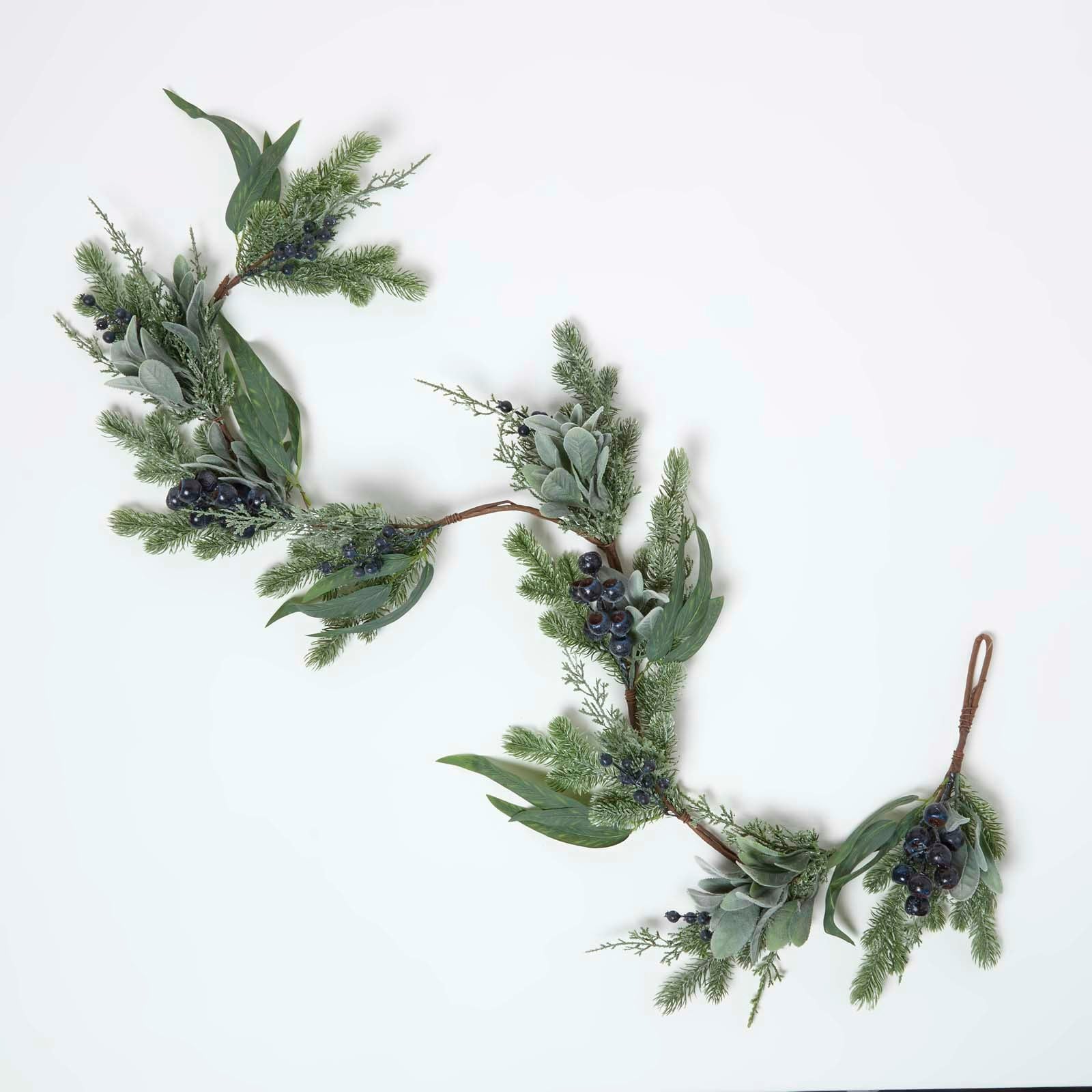 Homescapes Artificial Blueberry Garland, 150 cm in Green