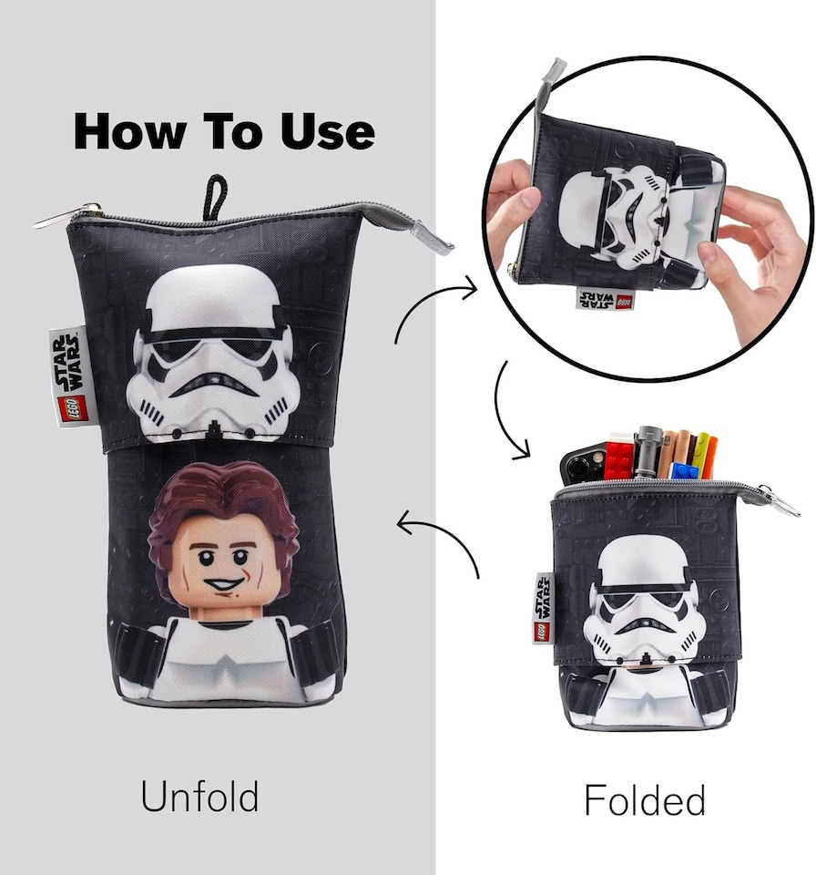 image 1 of Pop Up Pencil Case - Stormtrooper & Han Solo