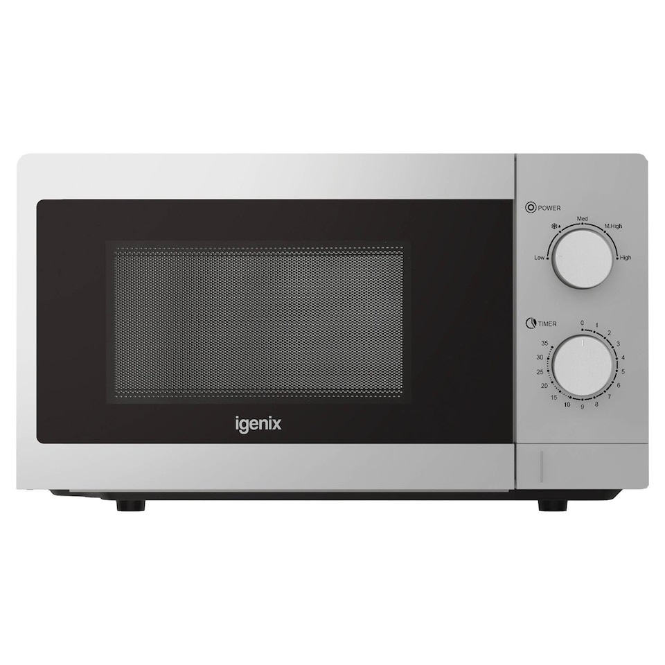 image 1 of Manual Microwave, 20 Litre, 5 Power Settings, 800W, Silver, IGMS08080S