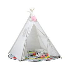 Living and Home Children Tent Teepee Kids Indoor Play House - White 120cmx140cm | White