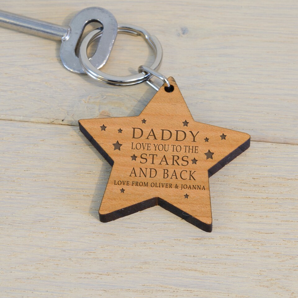 image 1 of Personalised Love you to the Stars and Back Key Ring for Dad Father's Day