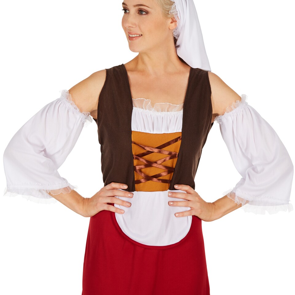 image 1 of Womens Costume Medieval Maid | Red | red/white | XL | 1