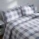 image 3 of OHS Reversible Coverless 10.5 Tog Soft Plush All Year Round Duvet Cover and Pillowcase Bedding Set Grey | Grey Gingham | Single