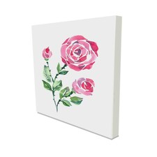 Beautiful pink rose on a white background (Canvas Prints) 102cm x 76cm