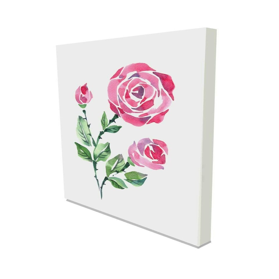 image 1 of Beautiful pink rose on a white background (Canvas Prints) 102cm x 76cm
