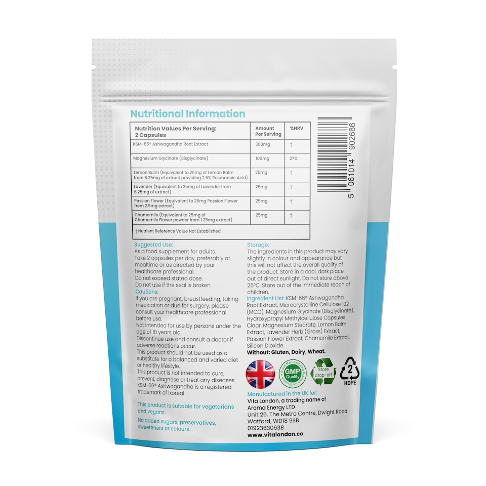 image 1 of Bedtime Complex Vitamin Capsules - With Magnesium Glycinate & Lavender - 60 Capsules