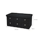 image 3 of Folding Ottoman Storage Bench 6 Drawer Compact Space-Saving Furniture | Black