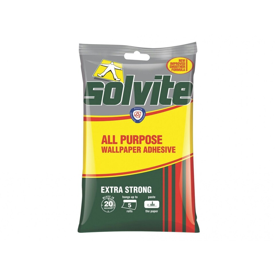 Solvite All Purpose Extra Strong Wallpaper Paste - Multi Colour - 5 Roll