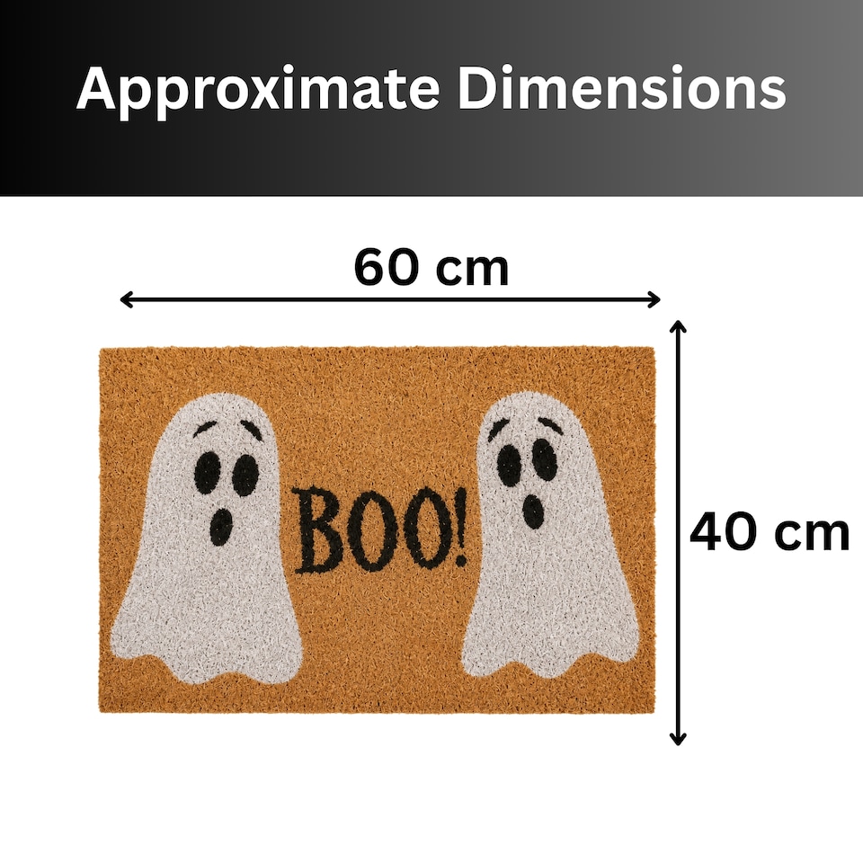 image 1 of 40x60cm Halloween Ghost Non Slip Coir Door Mat