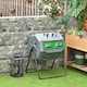 image 2 of Outsunny 160L Outdoor Tumbling Compost Bin with Dual Chamber, Grey