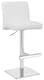 image 1 of Snella Deluxe Breakfast Bar Stool, Chrome Footrest, Height Adjustable Swivel Gas Lift, Home Bar & Kitchen Barstool, White