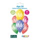 image 2 of Assorted Colour Cosmic Stars Age 16 Latex Balloons 33cm / 13 in - Pack of 6