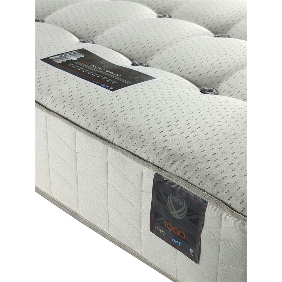 image 1 of 2ft 6" Small Single Premium Latex Foam Pocket Sprung Mattress (1500 Springs) - (75cm)