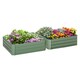 image 1 of Outsunny Set of 2 Raised Garden Bed Galvanised Planter Box Easy Setup Dark Grey