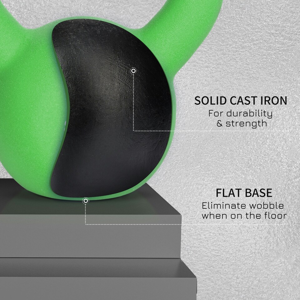 image 1 of HOMCOM Soft Kettlebell, Kettle Bell with Non-Slip Handle for Home Gym Weight Lifting and Strength Training Green | 12